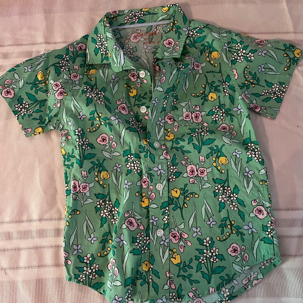 Cat & Jack Floral Buttondown